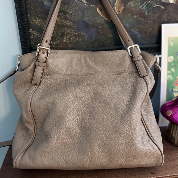 EUC Kate Spade Taupe, Tan, Brown Pebbled Leather Hobo Crossbody - Picture 2 of 11